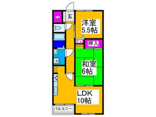 レジオンス北野田弐番館の物件間取画像